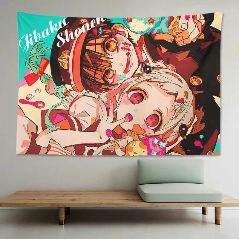 

Настенный гобелен в стиле аниме Ханако Кун, украшение в стиле бохо, мандала, макраме, хиппи, гобелены, комнатное украшение