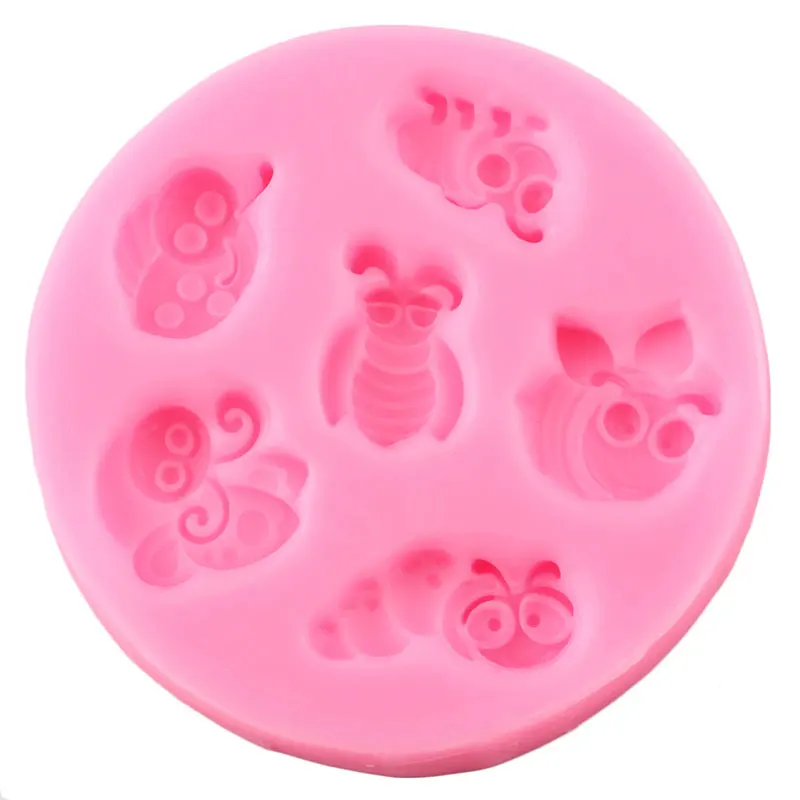 Nature Insects Bugs Silicone Molds Bee Ladybug Cupcake Topper Fondant Cake Decorating Tools Candy Clay Chocolate Gumpaste Moulds | Дом и сад