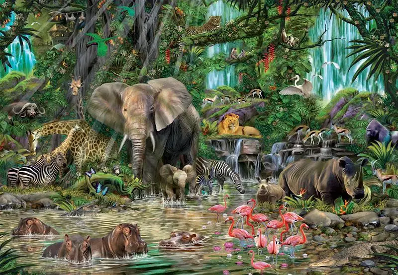 

Educa Puzzle African Jungle 2000 Piece Jigsaw Puzzle fun toys for Adults landscape figured gift wall decoration
