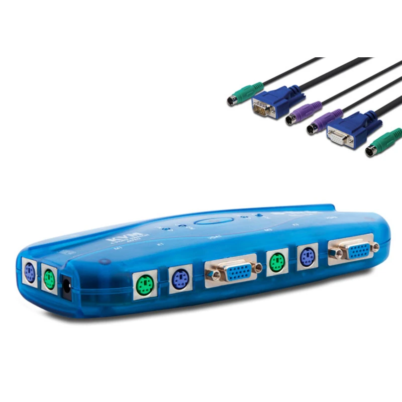 S-Link SL-1041 4 порта Vga + Ps2 1 8 м/м кабель автоматический квм-переключатель супер