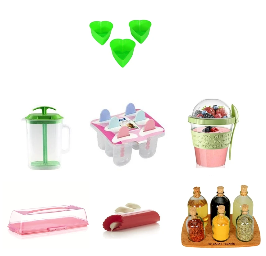 

7 Piece Kitchen Set Cake Dome Spice Ice Cream Yoghurt Container