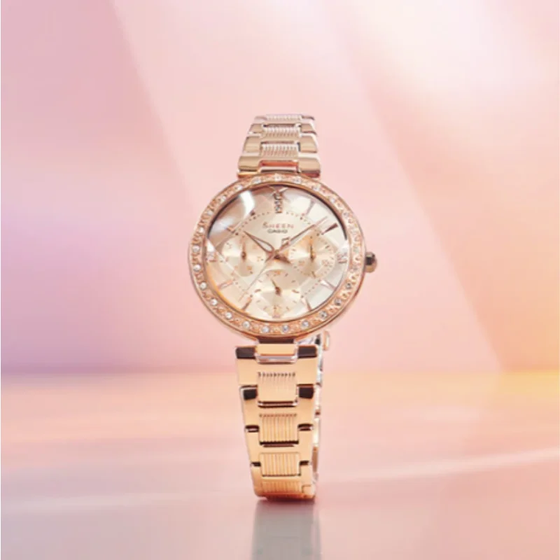 Casio оригинальные стальные женские модные роскошные 50 м водонепроницаемые