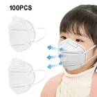 100 шт., детская 5-слойная маска для лица, 6-9 лет
