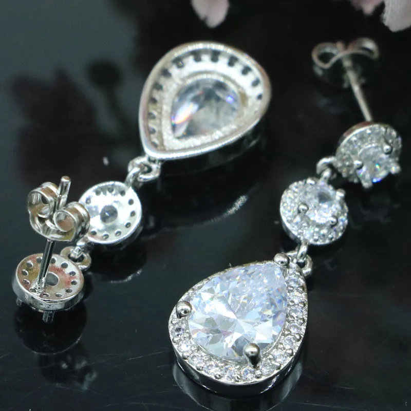 Женские серьги-гвоздики с фианитами 33x11 мм 6 8 г | Украшения и аксессуары