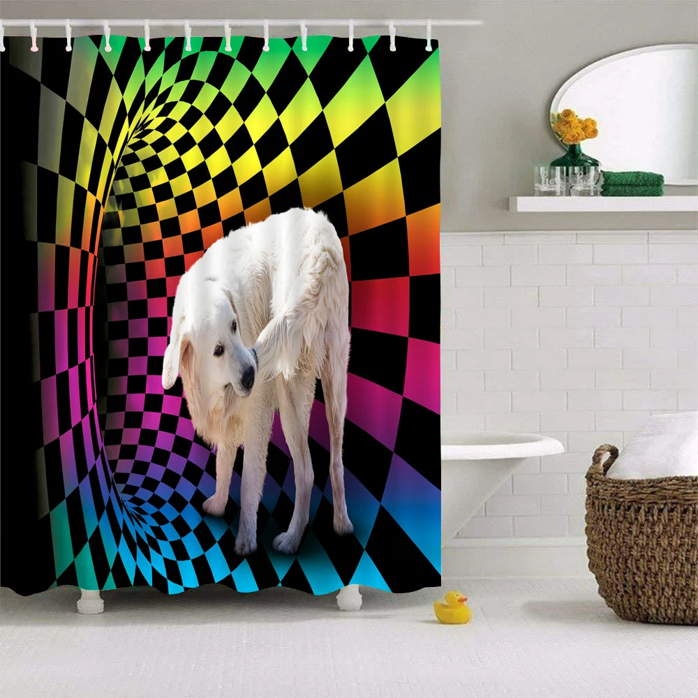 

Cartoon Animal Shower Curtain Polyester Dog Curtain For Bath Showering Bath Decoration Curtains for Bathroom