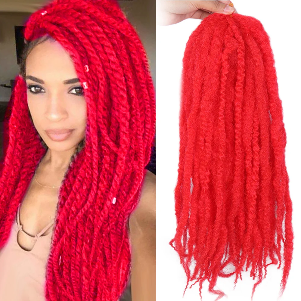 

Synthetic Marley Braids Hair For Women Afro Kinky Twist Crochet Braids Hair Extensions 18inch Soft Ombre Braiding Hair Black