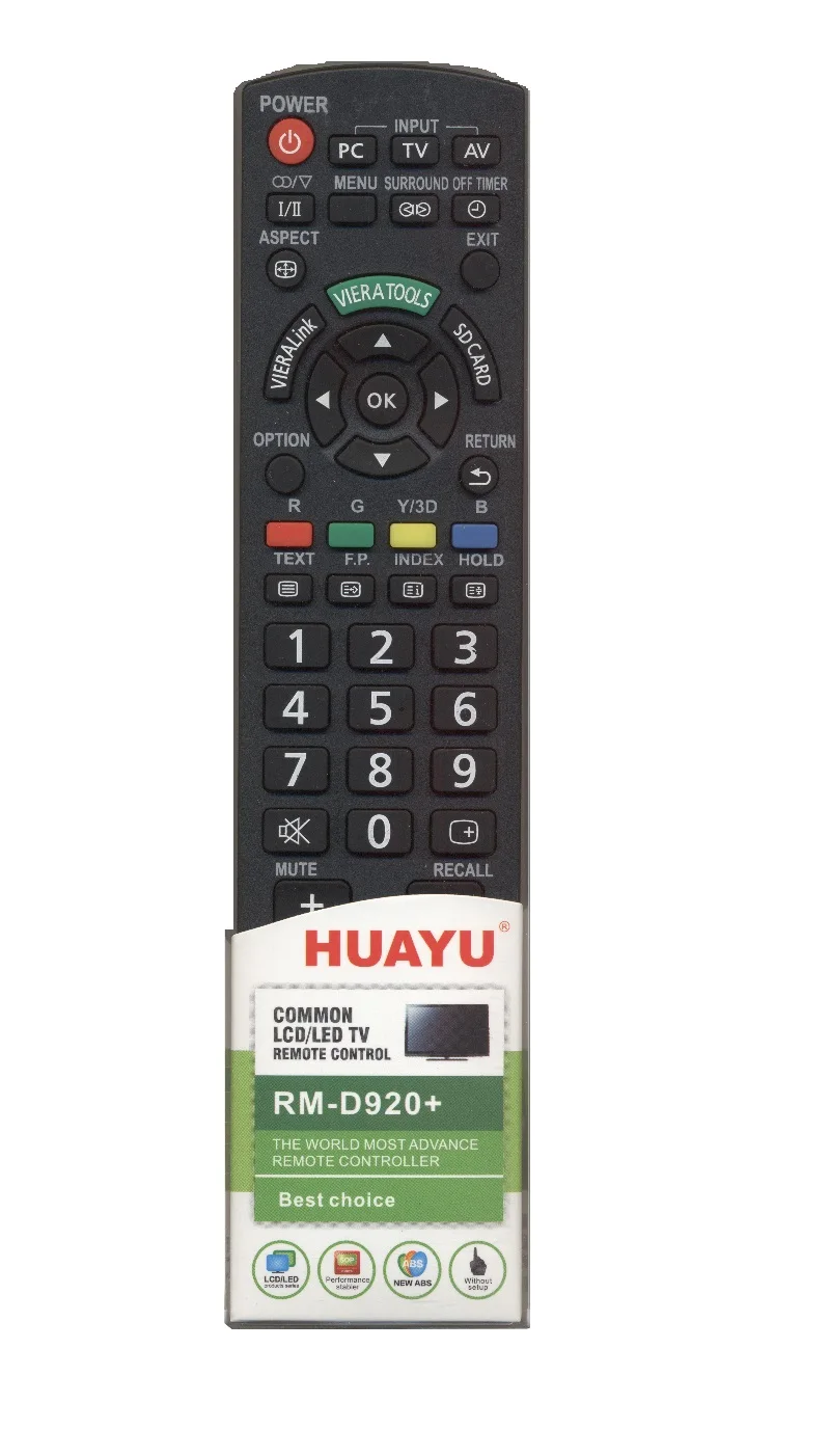 Пульт ДУ универсальный HUAYU для Panasonic RM - D920+ LCD TV DVD+Vera Link EUR501101 EUR501121A EUR501377 EUR50703 EUR50710 |