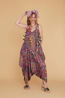 women rug pattern pompom baggy boho summer jumpsuit new fashion 2021 authentic bohemian style clothes playsuit