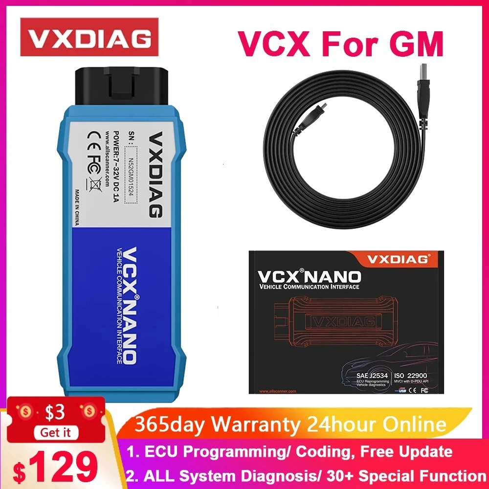 

2022 VXDIAG VCX NANO для GM/Opel для Авто OBD2 диагностические инструменты GDS2/Tech2win сканер экшн-тест Программирование ECU для Chevrolet