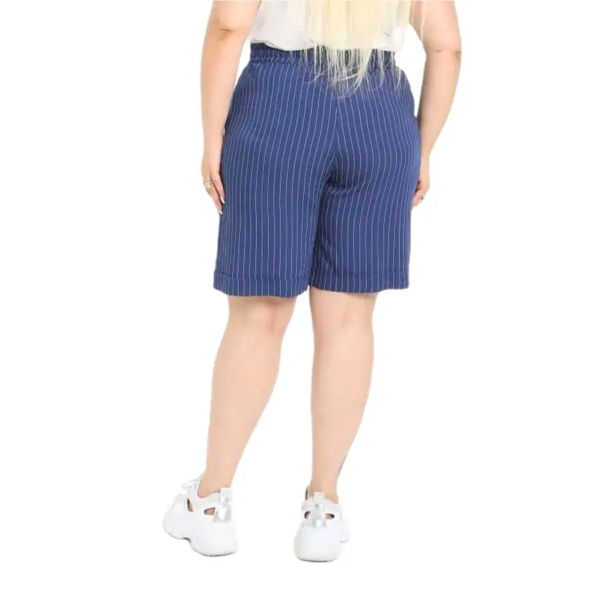 Hanezza Женская мода большого размера 2021 летняя одежда полосатые с высокой талией