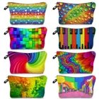 Симпатичная косметичка с радужным принтом, женские модные косметички, косметичка для девочек-подростков, косметичка, Женский органайзер для туалетных принадлежностей, кошелек для монет