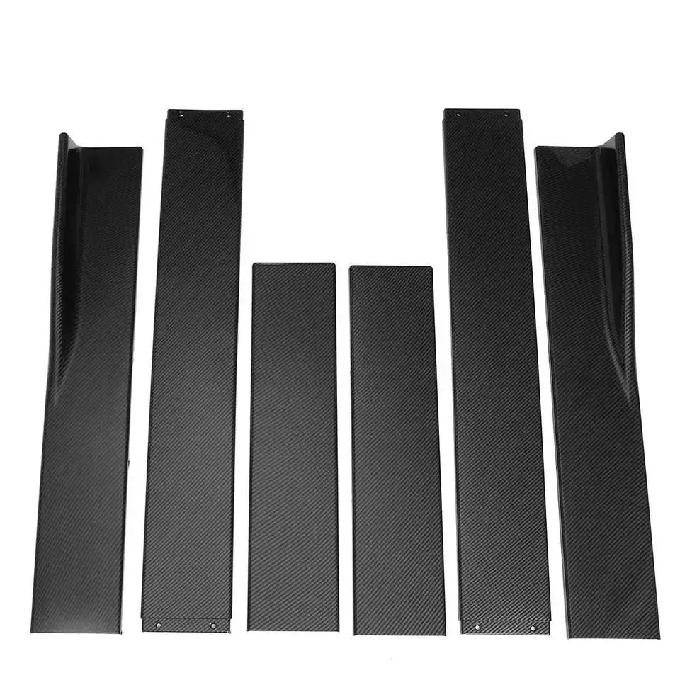 

Esportcar 6PCS Carbon Look/Black 2m/ 2.2m Universal Side Skirt Extensions Car Side Skirts Winglet Splitters Lip For all cars