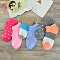 5 pairsset women socks set cotton pump candy colors new spring and summer stealth breathable sweat absorbent cute kawaii