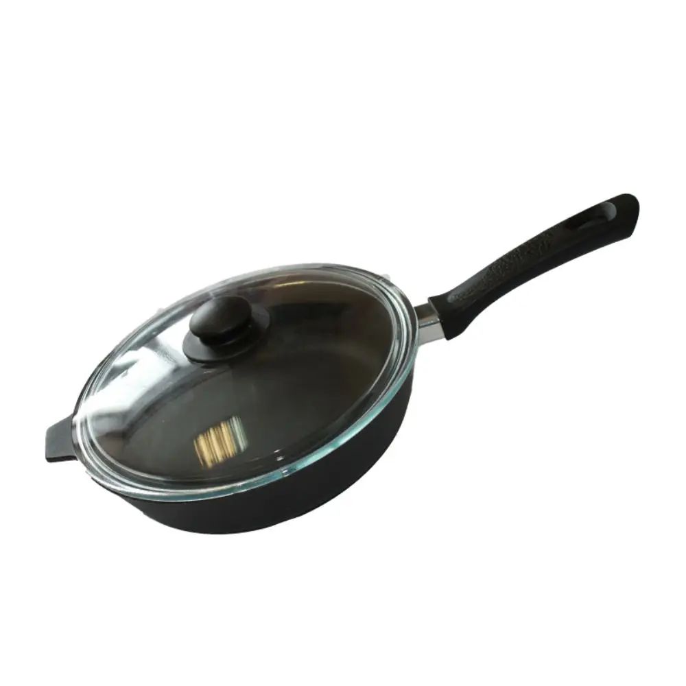 Сковорода с бакелитовой ручкой стеклянной крышкой 24 см Камская Посуда+ КРЫШКА |