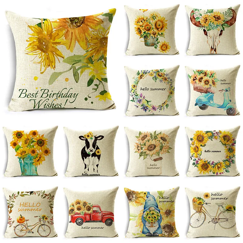 Европейская и американская ретро Цветочная трава пасторальная наволочка