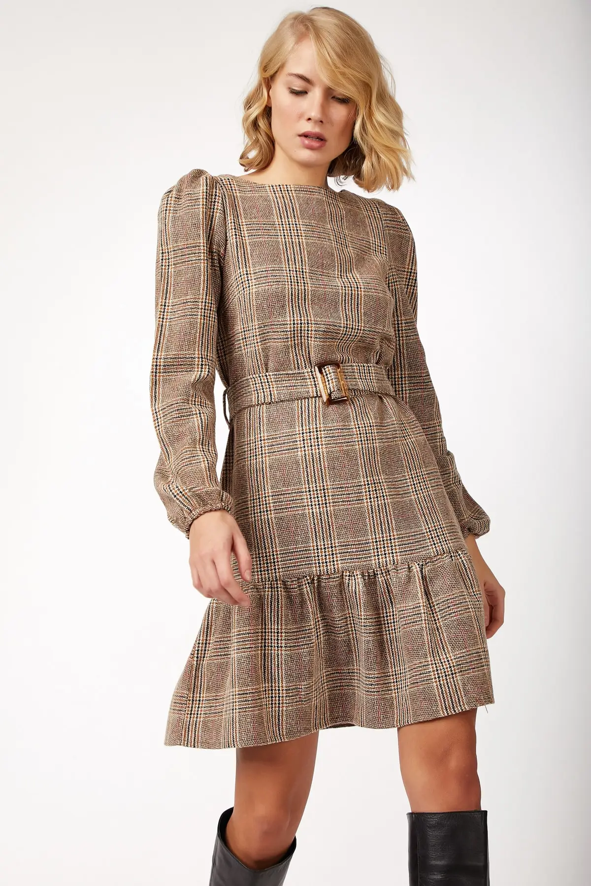 Счастья ist. Женская Смешанная юбка Воланы арочная Мягкая Печать платье BL00053 |