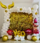 Пайетки и блестки для фотозоны, для рекламных вывесок, для свадьбы и др. Круглые, квадратные пайетки, панели 30х30 см.