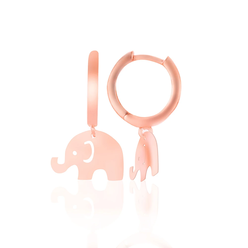 

Elegant Rose Gold Plated Elephant Women's 925 Sterling Silver Jewelry Earrings 925