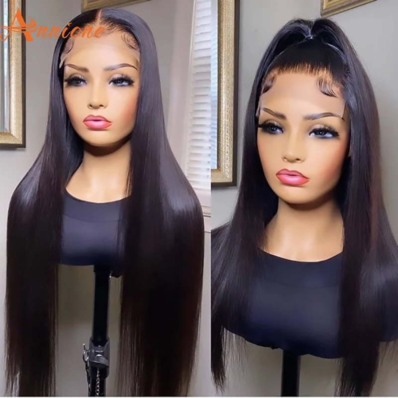 

Bone Straight Human Hair Wig 13x4 HD Lace Frontal Wig with Baby Hair 180% Brazilian Pre-Plucked 5x5 Lace Closure Human Hair Wigs