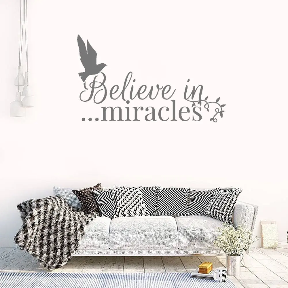 Believe In Miracles Motivational Stickers Home Bedroom Wall Art Decoration Removable A001162 | Дом и сад