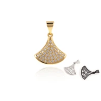 fan charm cubic zirconia pendant necklace earring bracelet jewelry diy handmade 19 3x14 6x3 4mm