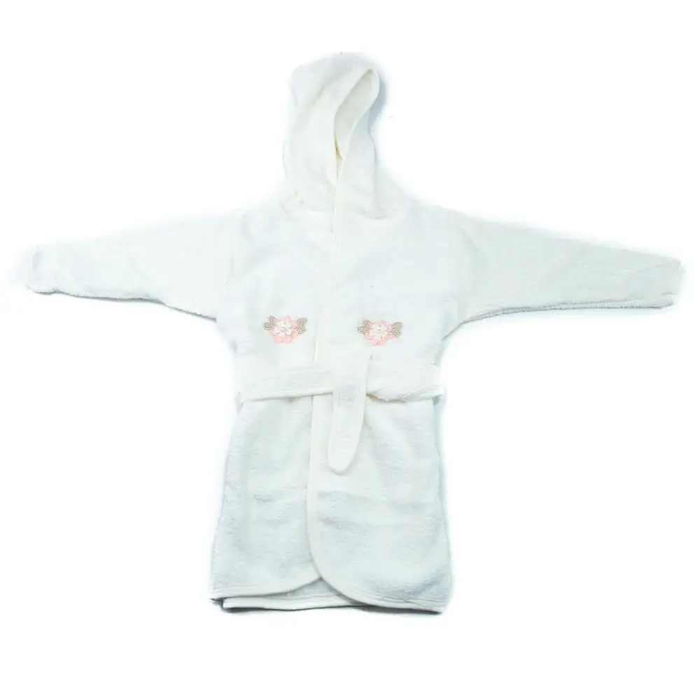 Милый банный халат с капюшоном и цветочным рисунком для маленьких девочек