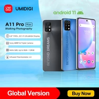  In Stock  UMIDIGI A11 Pro Max Global Version Android 6 8  FHD  Display Smartphone 128GB Helio G80 48MP Triple Camera 5150mAh