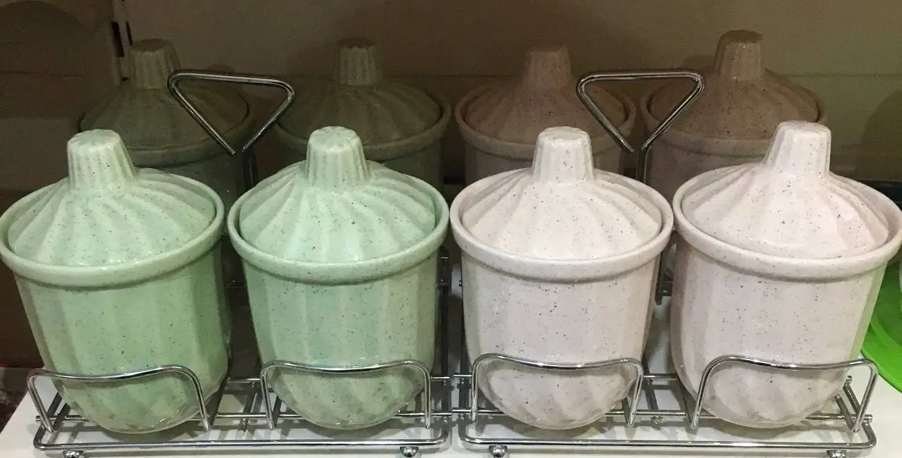 

4'lü Ceramic Spice Jar Set Storage Container Salt Shaker Takımı