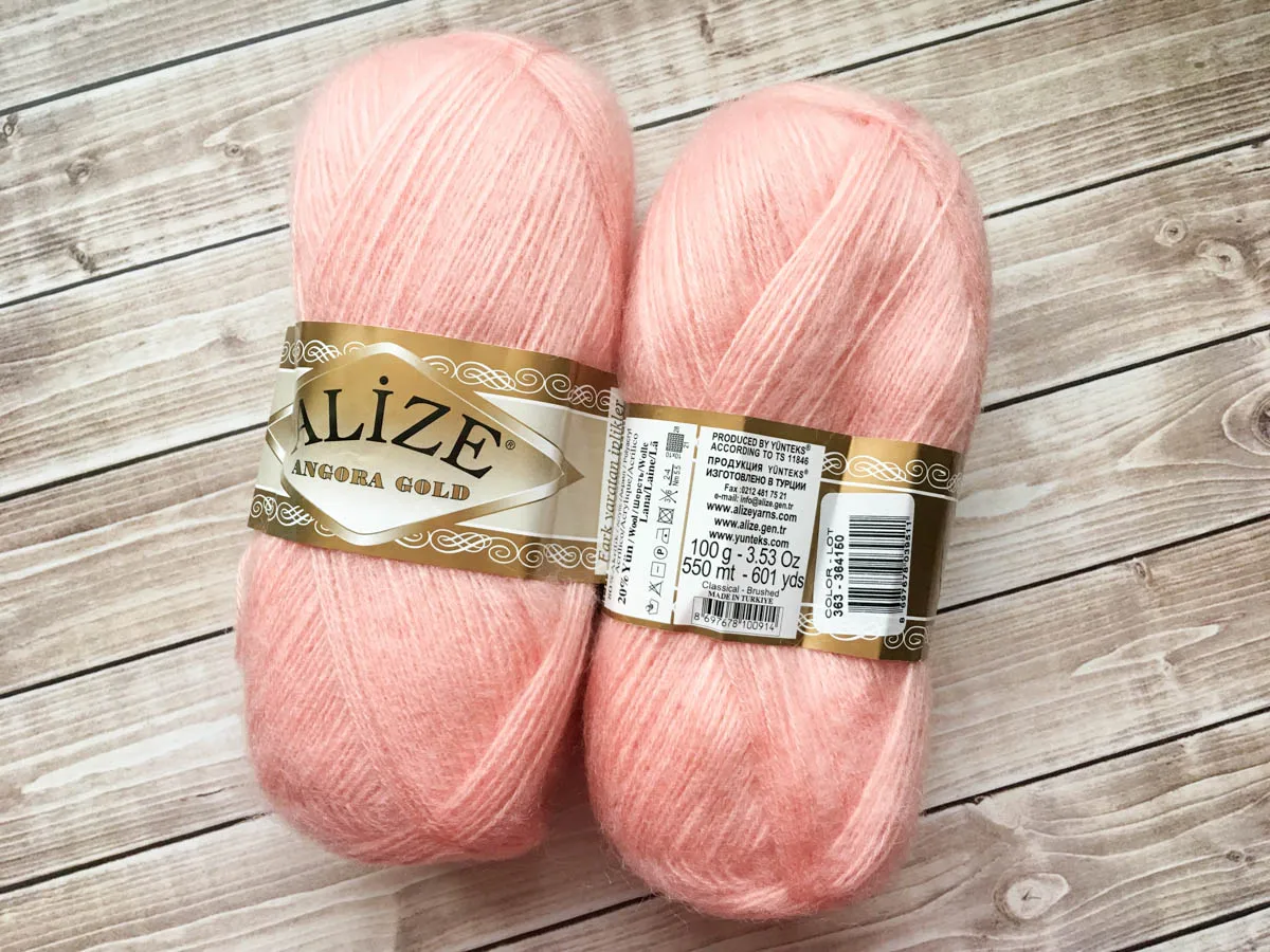 Пряжа Alize Angora Gold Ализе Ангора Голд шерсть 20% акрил 80% 1 моток | Дом и сад