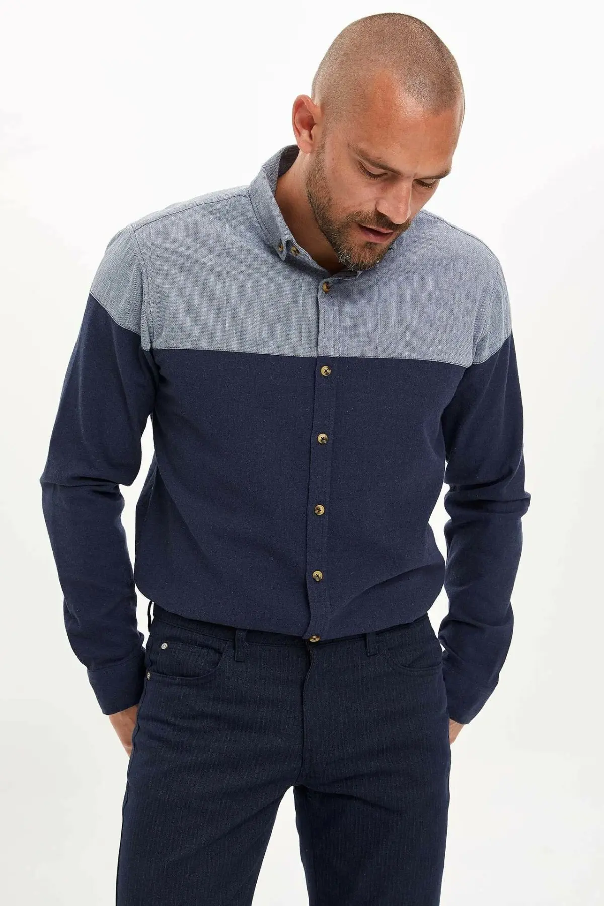 Дефакто Мужская Shirt L0693AZ19WN с длинным рукавом| |