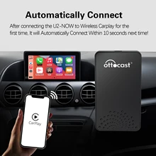 OTTOCAST Wireless CarPlay Adapter for factory multimedia screen,no disassembly plug ang play,suitable for gift for men,on VW/KIA