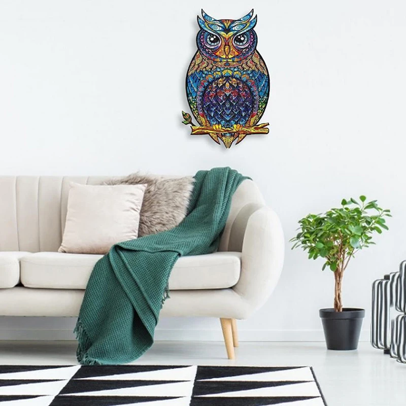 

DIY Wooden Jigsaw Puzzles Mysterious Owl Puzzle For Adults Kids Educational Puzzle Toy Parent-Child Interactive Games Toy Gifts