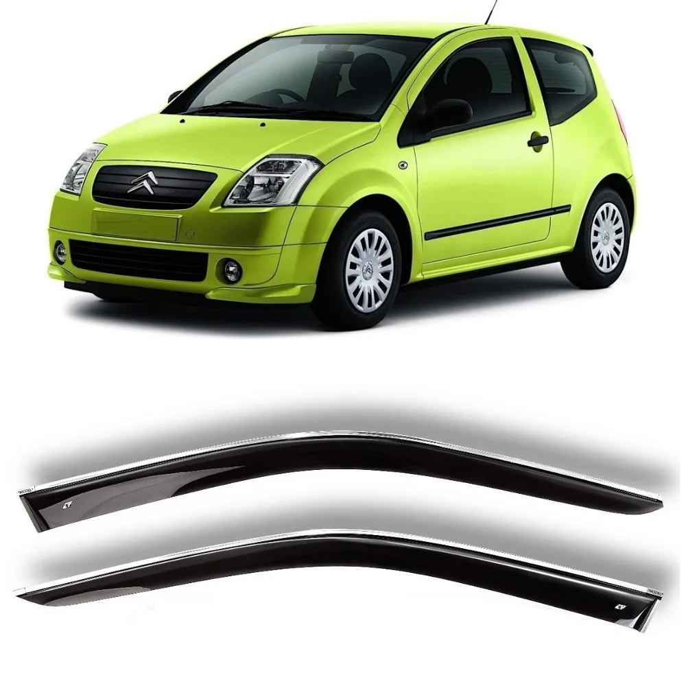 Дефлекторы окон хром полоска молдинг Cobra Tuning C42303CR на авто Citroen C2 Hb 3d 2003-2010