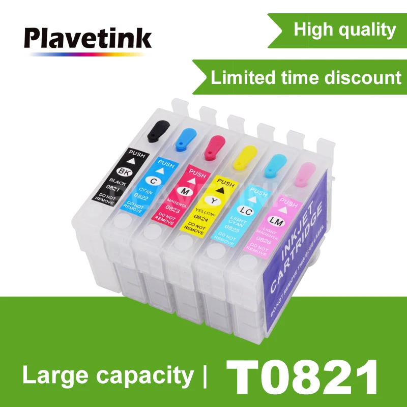 Чернильный картридж Plavetink T0821 82n для Epson Stylus Photo T50 R290 R295 R390 RX590 RX610 RX615 RX690 1410 TX650 TX659 700