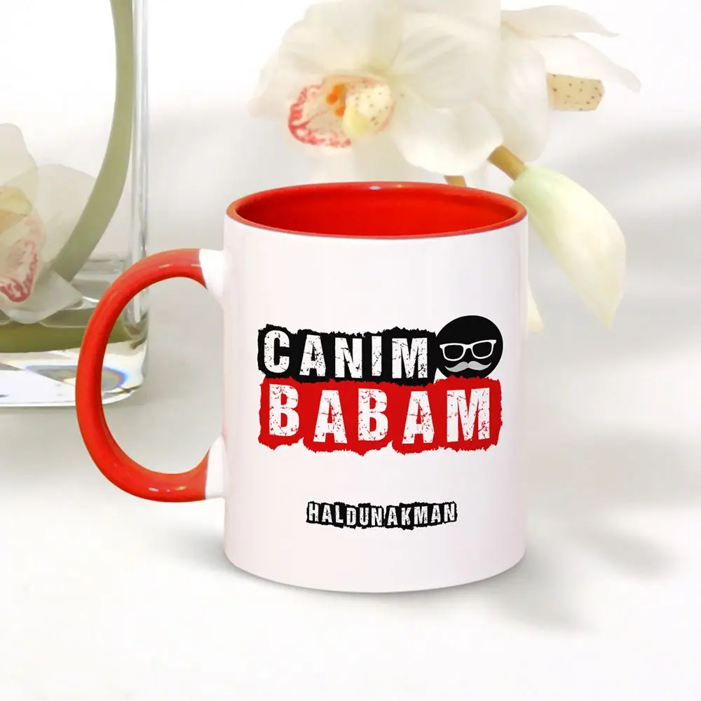 

Personalized Dear Dad Red Mug Cup-001