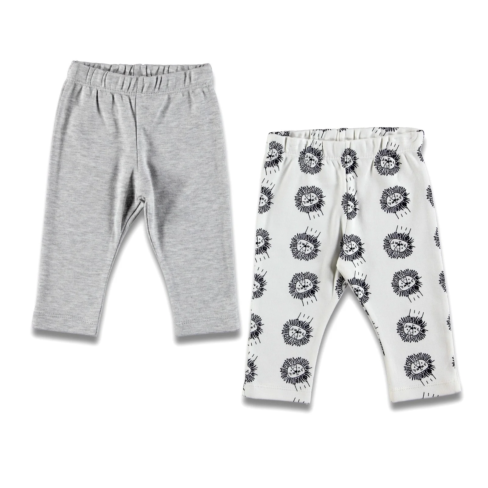 Ebebek/штаны без ступни с изображением Льва для маленьких детей комплект из 2