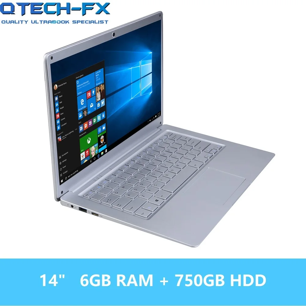 750G Silver Ноутбук 1" 1 ТБ 1000G/750G HDD 6GB ram бизнес школа Windows 10/7 быстрый процессор Intel 4 ядра AZERTY немецкая испанская Русская клавиатура - Цвет: 750G Silver
