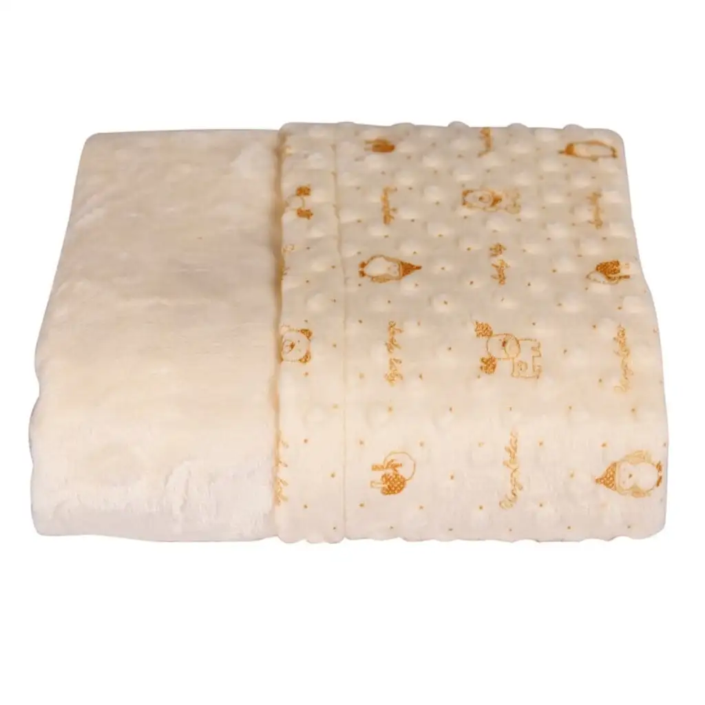 Эздилек бутон мягкий в коробке детское одеяло двусторонний крем|Одеяла и