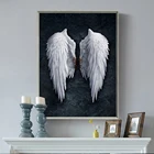 Скандинавские белые крылья ангела, брезентовые искусственные крылья, абстрактные настенные картины, украшение для дома