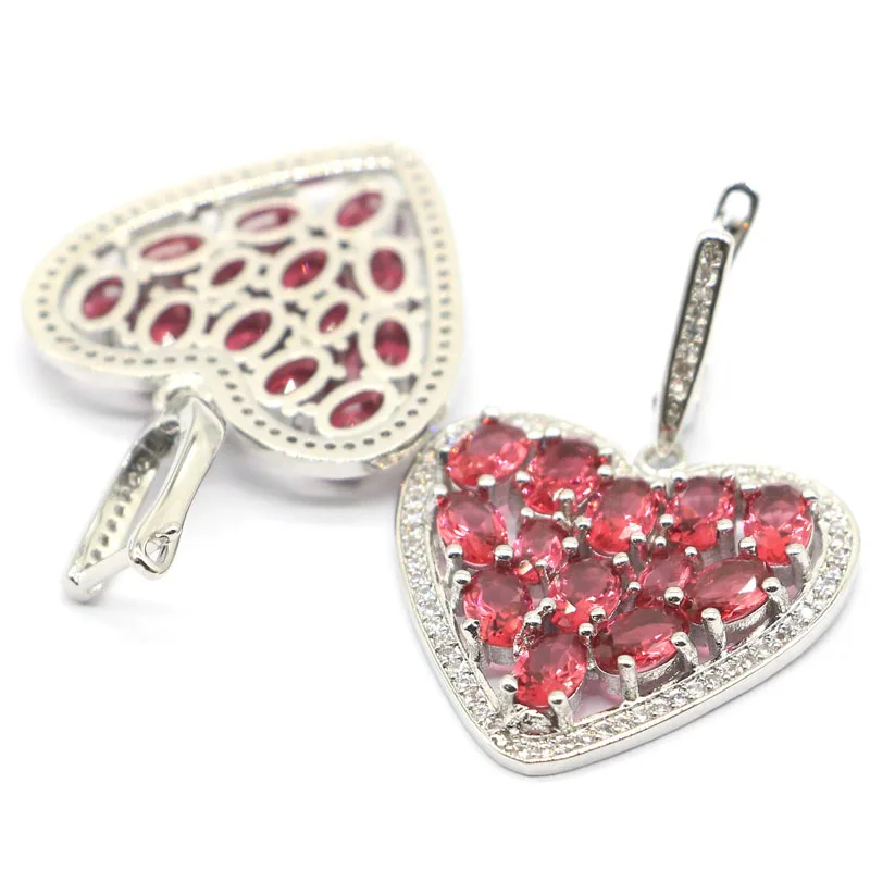 42x28 мм на годовщину ювелирный набор в форме сердца созданные малиновый родолит
