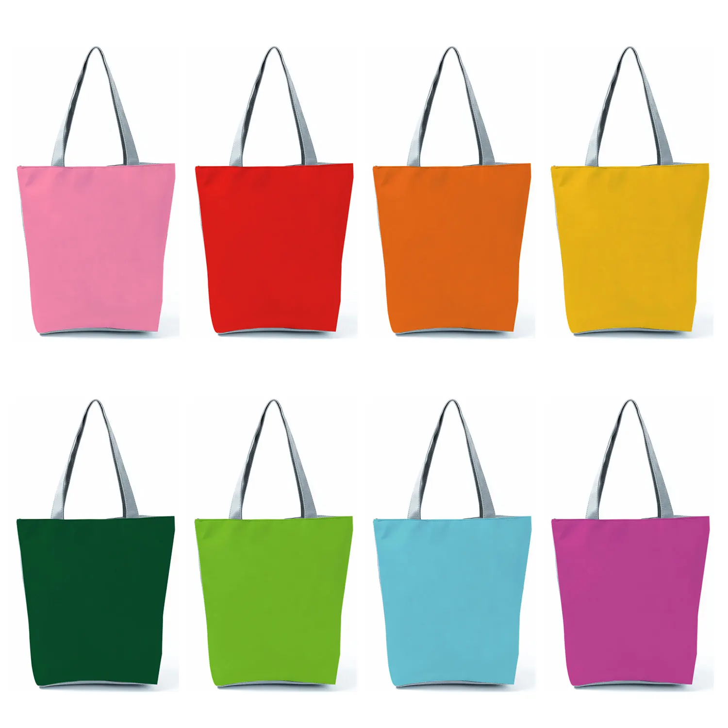 

Customized High Quality Shopping Bag Rainbow Solid Color Handbag For Women Tote Bag With Print Traveling Portable Shoulder Bags