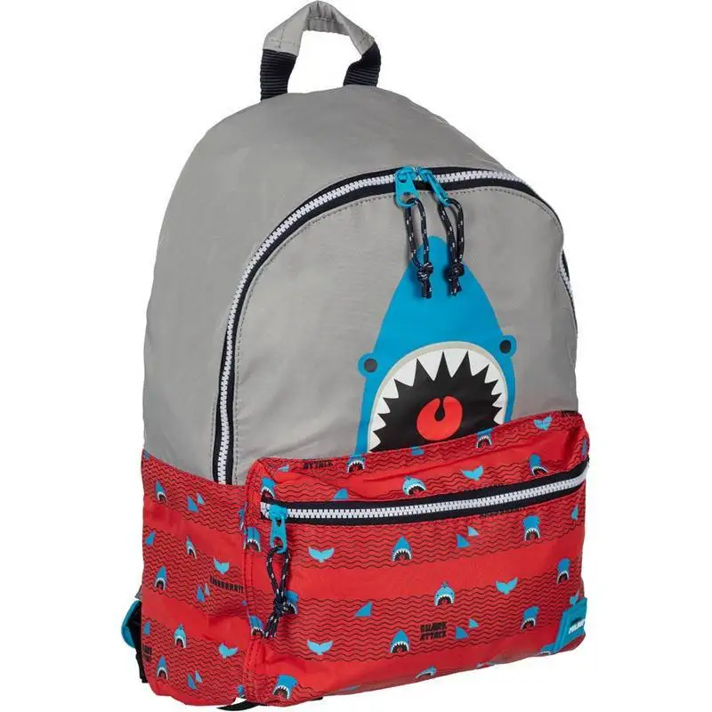 Рюкзак школьный Milan Shark Attack красно-серый 41х30х18 см 624605SRT 1147702 | Мать и ребенок