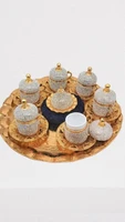 wonderfulllturkey authentic kitchen decor stone perfect gold colored ottoman pattern turkish coffee set for 6 person