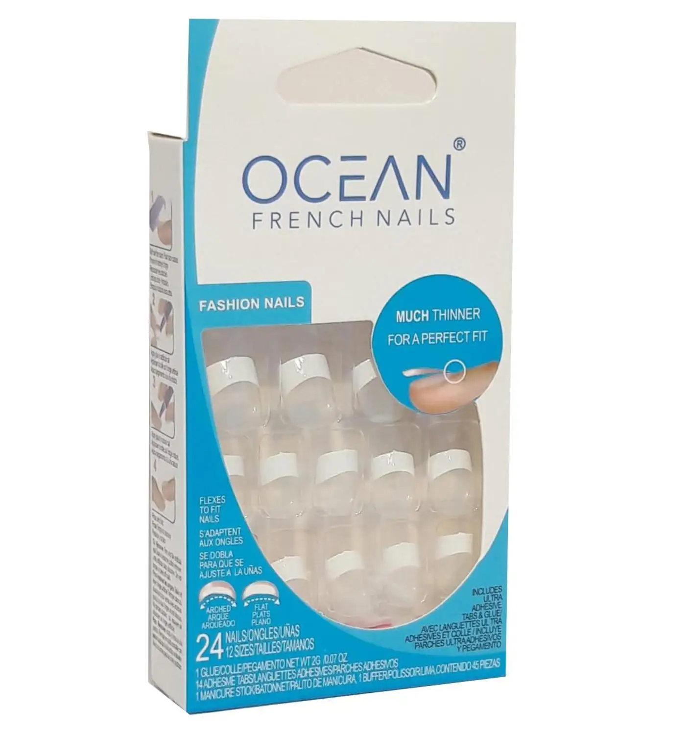 

Ocean Transparent Color Thin 24 Pieces With Nail Brake