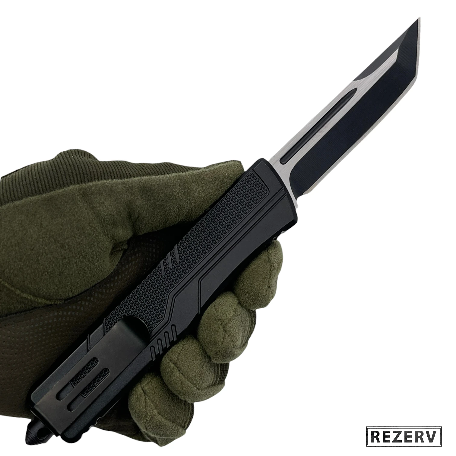 Нож фронтальный кнопочный &quotМамба 2&quot автоматический складной сталь 420