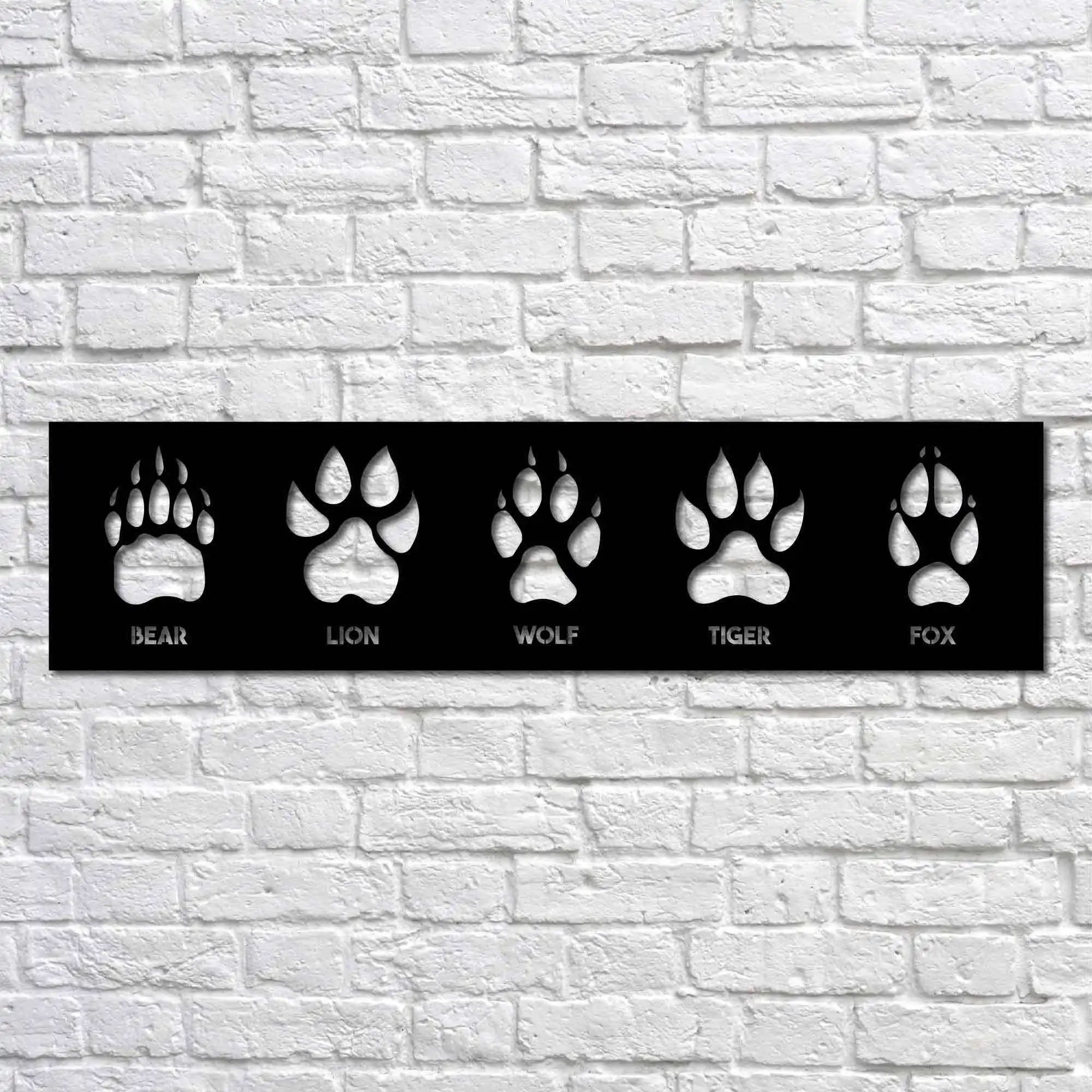 

Metal Wall Art Predators Footprints Metal Table 25x100 cm Interior Decoration Home Decor