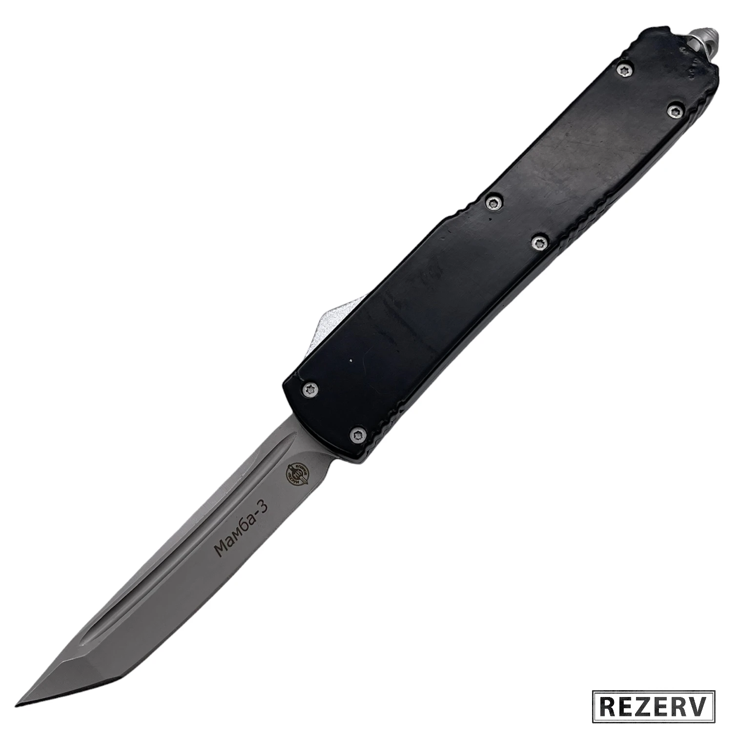 Нож фронтальный кнопочный &quotМамба-3&quot автоматический складной сталь 420