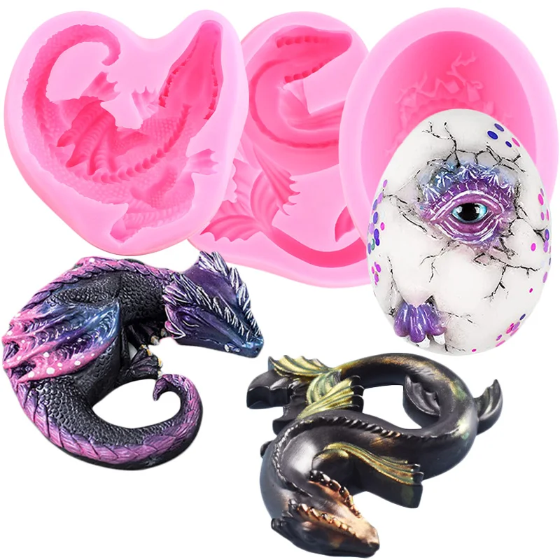 Силиконовые формы в виде дракона из эпоксидной смолы Яйца динозавра помадки