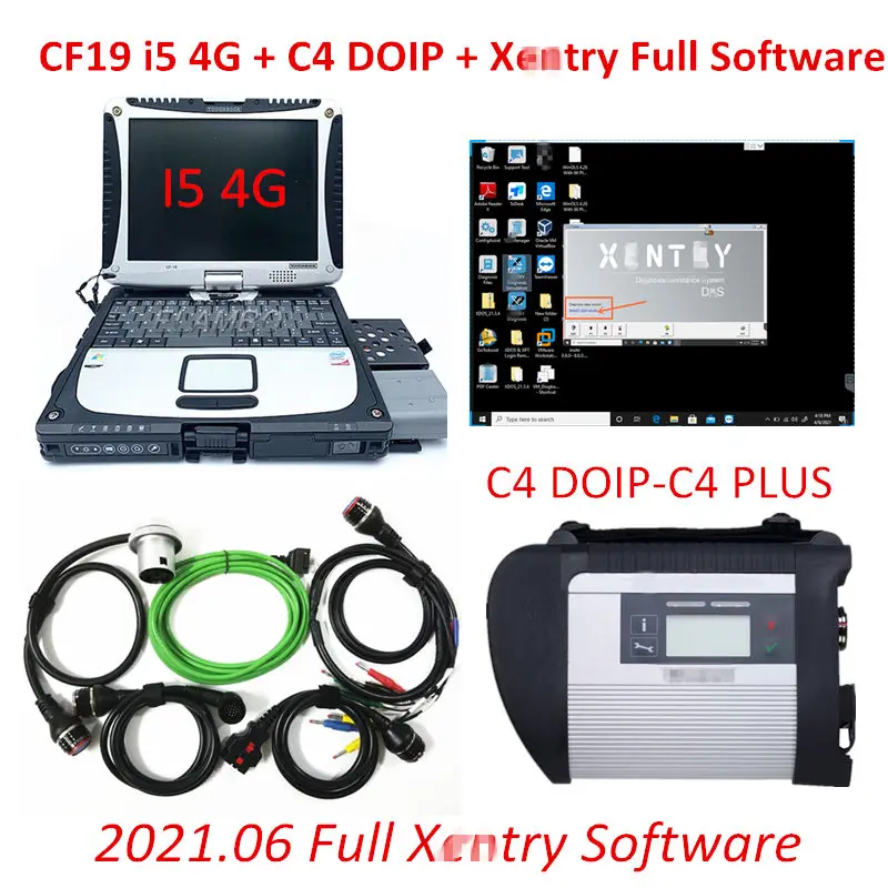 Новейшее 2021 06 программное обеспечение Xentry Dt-s Doip VCI C6 mb star C5 C4 toughbook cf19 i5 laptop x220t I5 FZ -G1