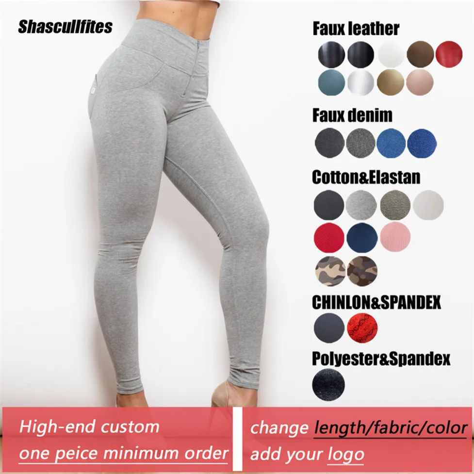 Shascullfites Tailored Gray Pants Women High Waisted Women's Ladies Push Up Leggings Casual Pants Logo Custom